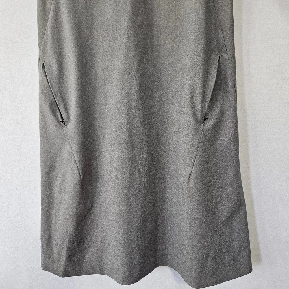 Ministry of Supply Kenetic Shift Dress 2 Grey Mini Pocket Work Wear Quiet Luxury